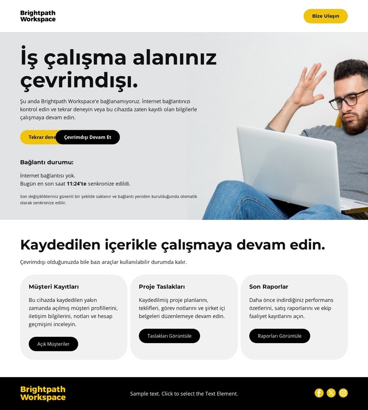 İşletme Çevrimdışı Sayfası HTML Şablonu