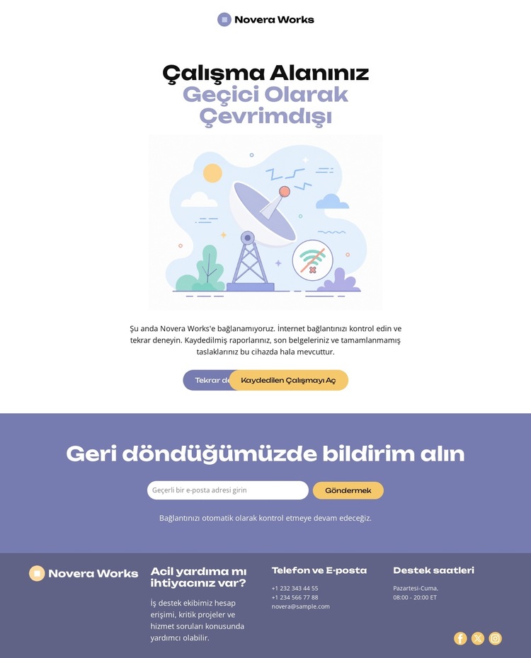 Çevrimdışı Sayfa Web Sitesi Web Sitesi Şablonu