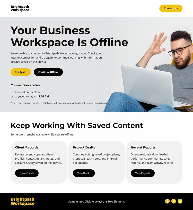 Business Offline Page Website Design