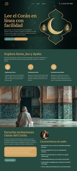 Lectura del Corán en línea Diseños de sitios web