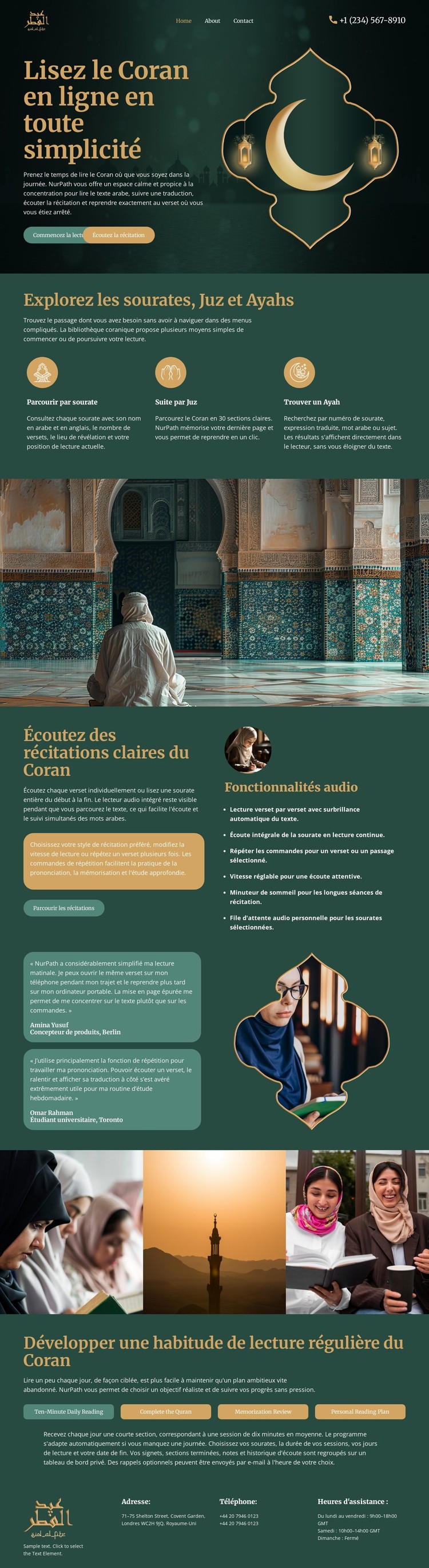 Lecture du Coran en ligne Modèle CSS