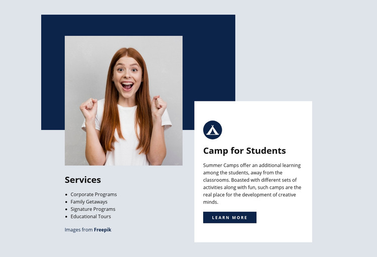 Program for students Homepage Design