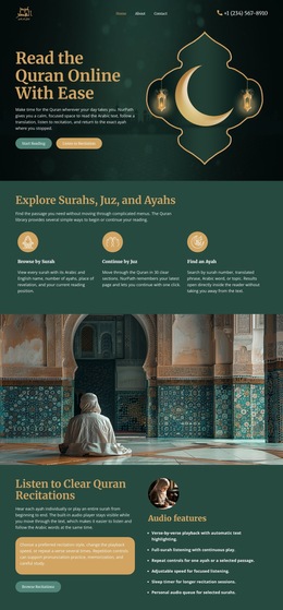 Online Quran Reading - Beautiful HTML5 Template