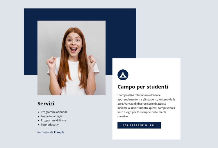 Programma per studenti Modello di sito Web