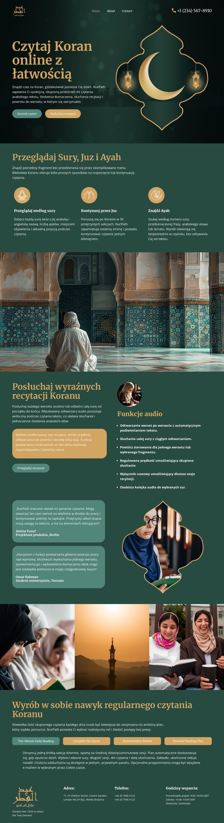 Czytanie Koranu online Szablon CSS