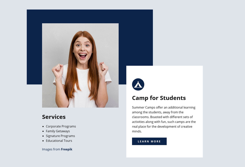 Program for students Squarespace Template Alternative