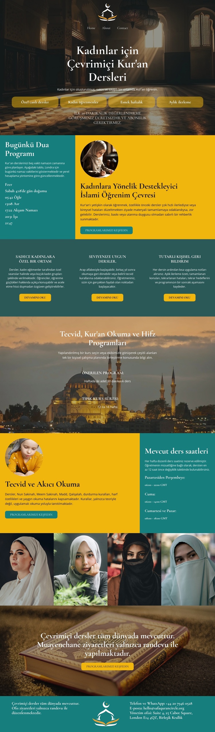Kadınlar için Kur'an Kursları WordPress Teması