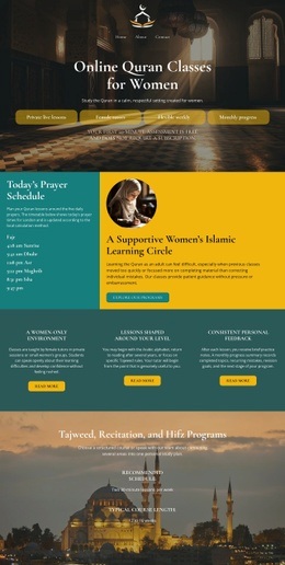 Women’S Quran Classes - Responsive Web Page Design