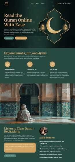 Online Quran Reading - Business Premium Website Template