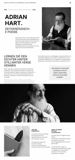 Das Beste Website-Design Für Gedichtband Und Autor