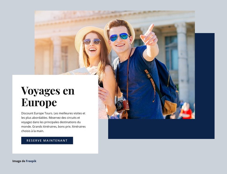 Voyages en Europe Maquette de site Web