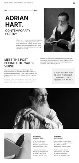 HTML Design For Poetry Book And Author