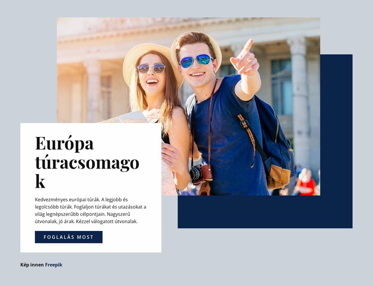 Európa túracsomagok Weboldal tervezés