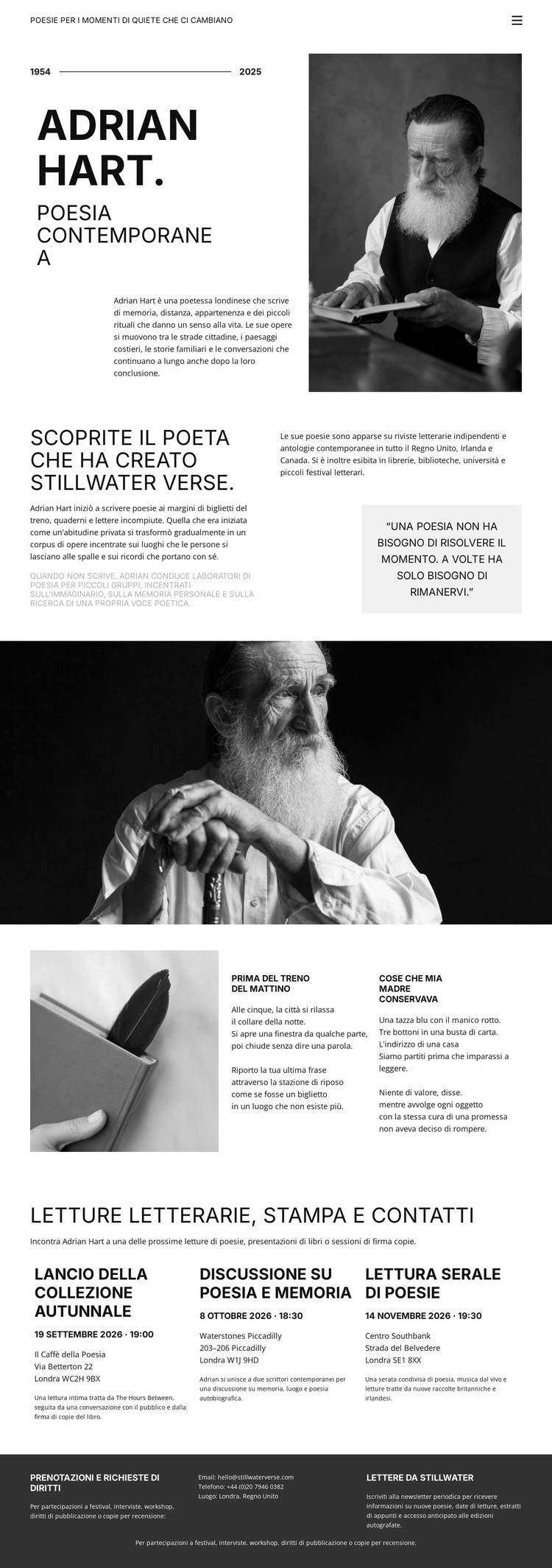 Libro di poesie e autore Modello HTML5