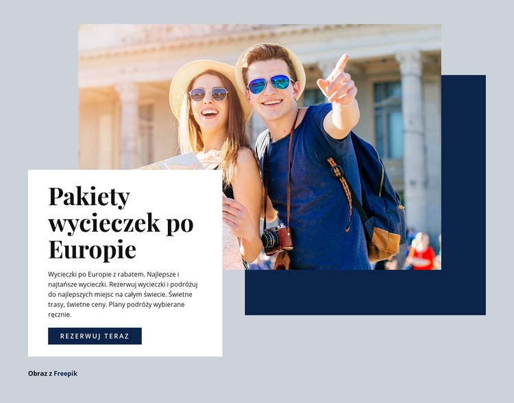 Pakiety wycieczek po Europie Makieta strony internetowej