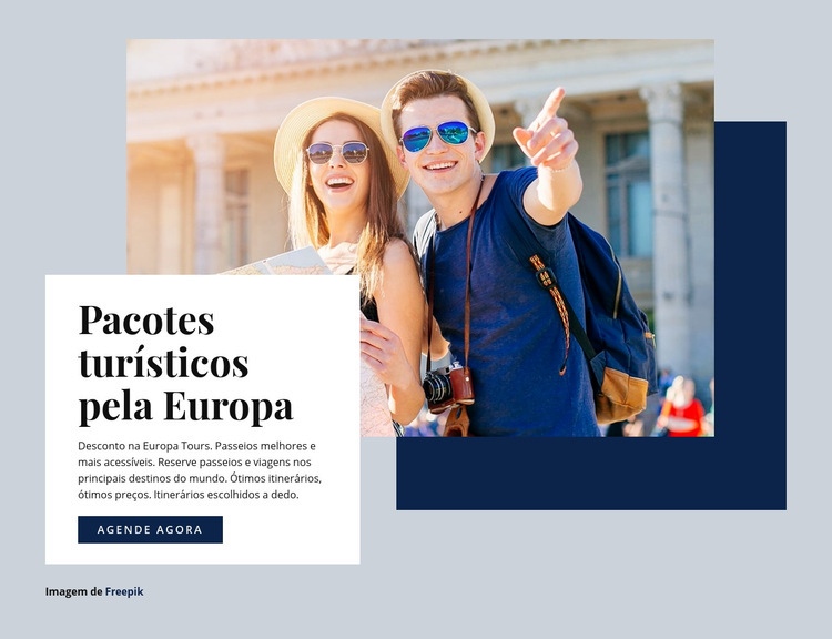 Pacotes turísticos pela Europa Design do site