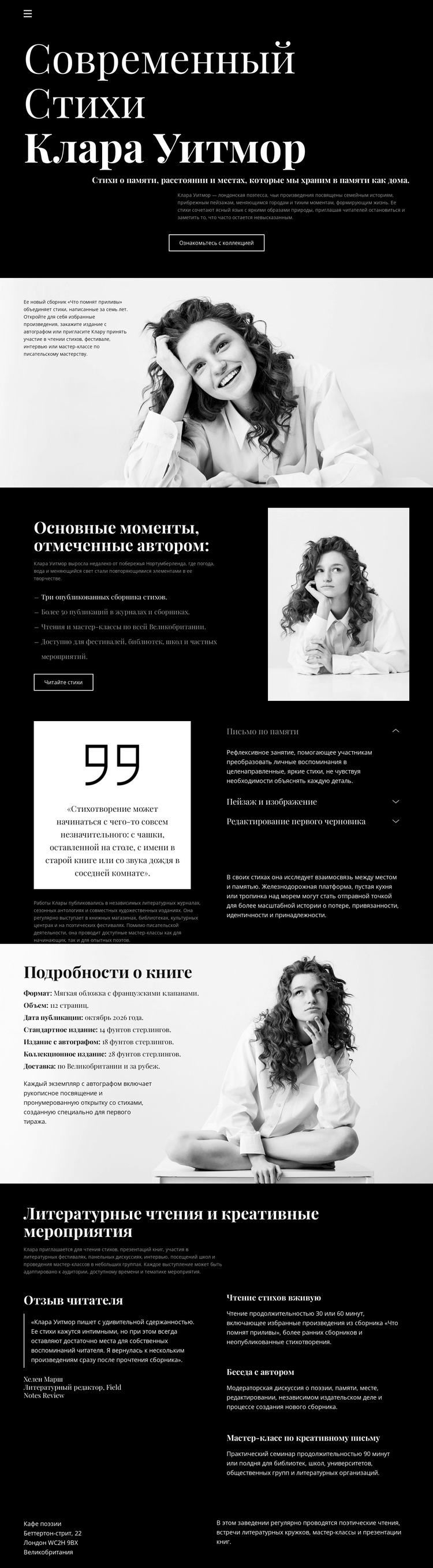Современный поэт-автор Шаблон веб-сайта