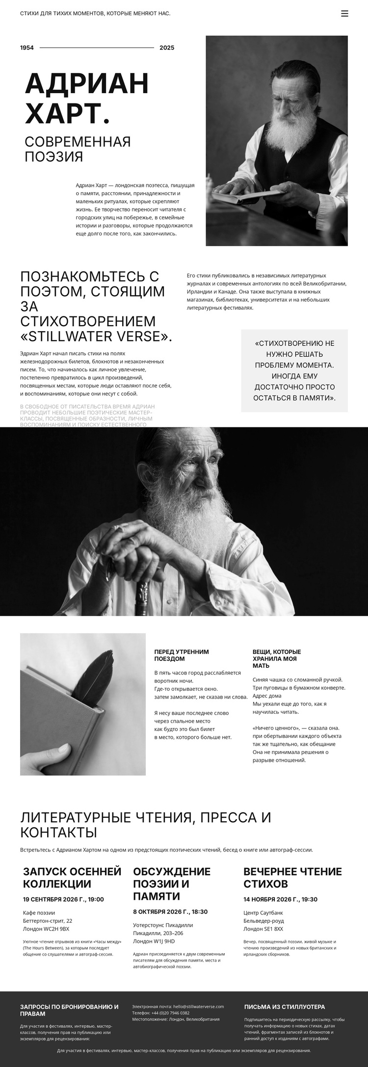 Книга стихов и автор WordPress тема
