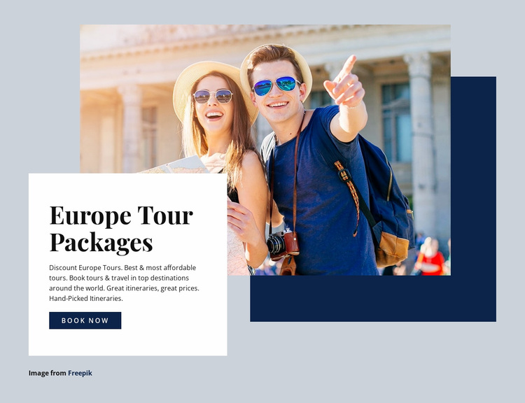 Pakketreizen door Europa Website ontwerp