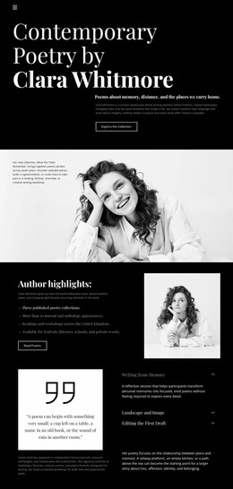 Modern Poetry Author - Site Mockup