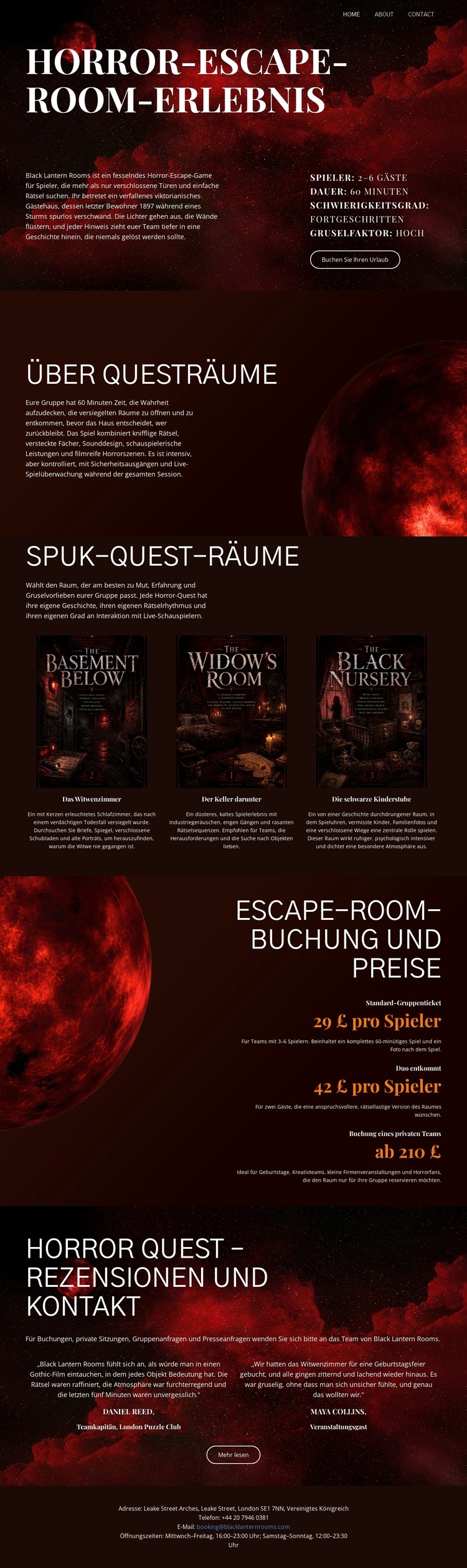 Horror-Escape-Room CSS-Vorlage