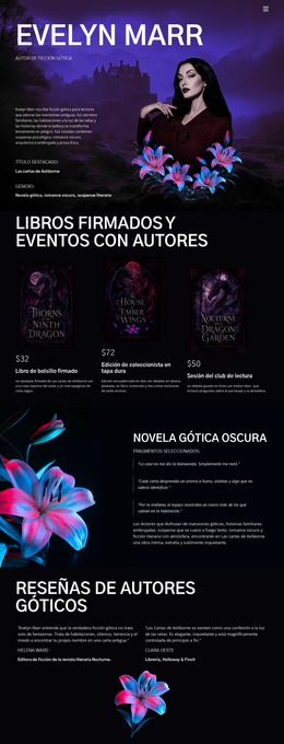 Autor De Ficción Oscura - Plantilla Premium De Joomla