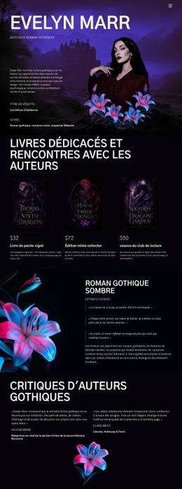 Auteur De Fiction Sombre - Maquette De Site Web Polyvalente