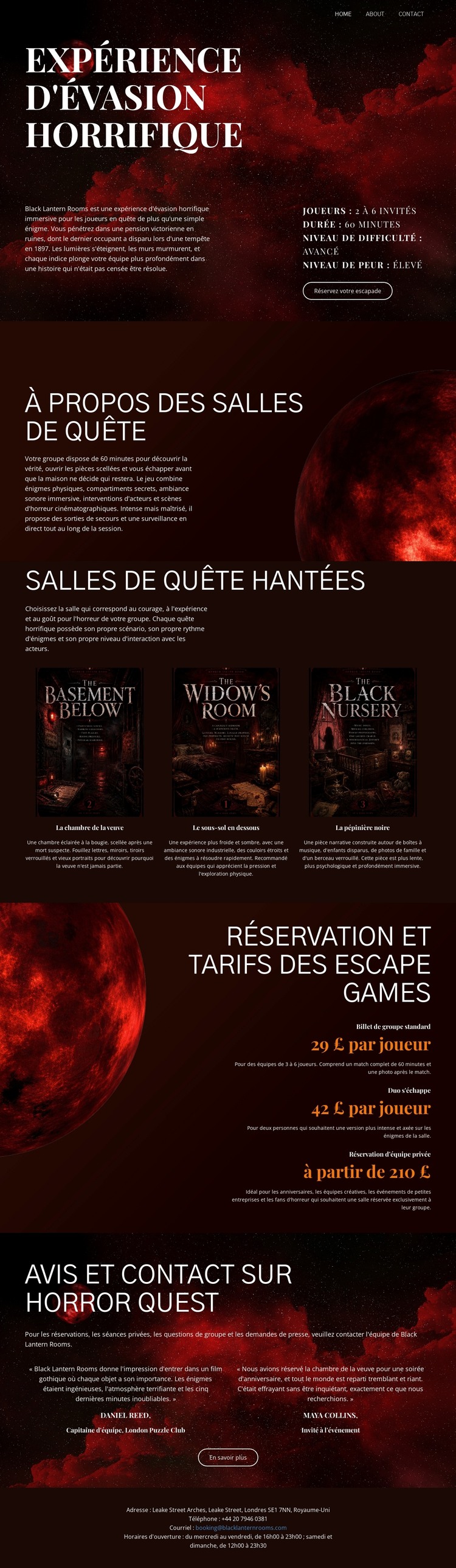 Escape Room d'horreur Modèle HTML