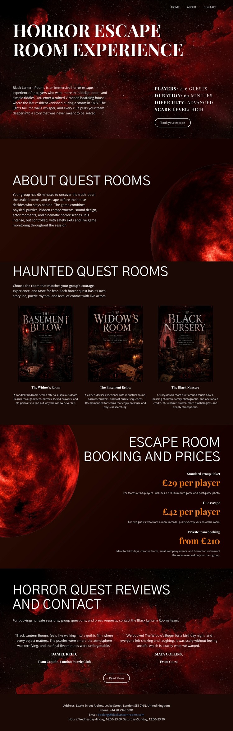 Horror Escape Room HTML Template