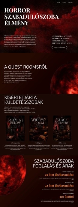 Horror Szabadulószoba - HTML Webhely Elrendezés