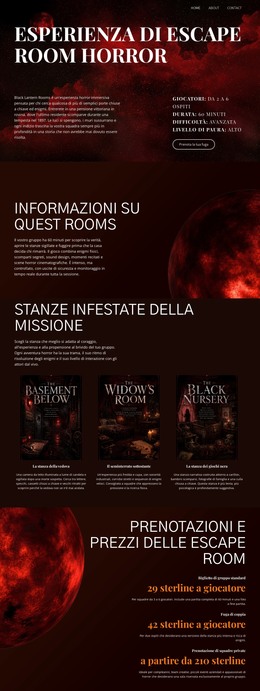 Stanza Di Fuga Horror - Layout Del Sito Web HTML
