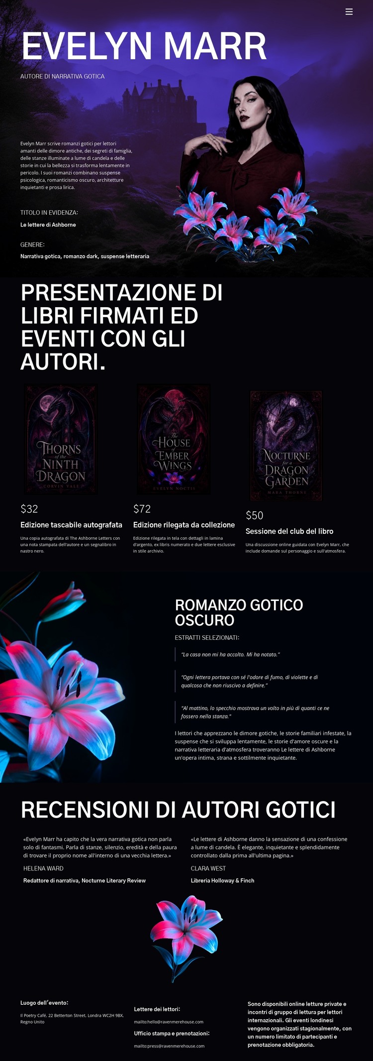 Autore di narrativa dark Modello HTML