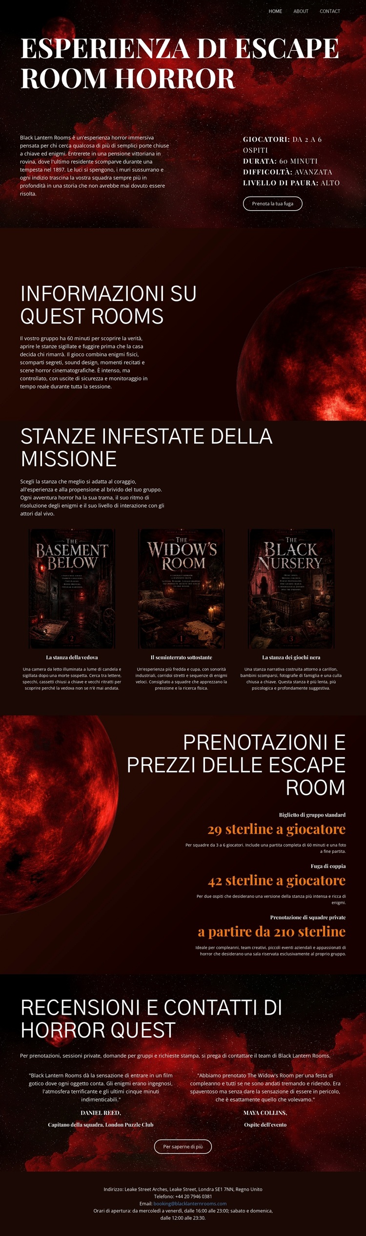 Stanza di fuga horror Tema WordPress