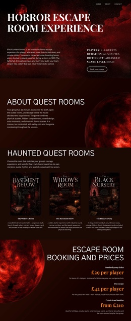 Horror Escape Room - Easy-To-Use Joomla Template