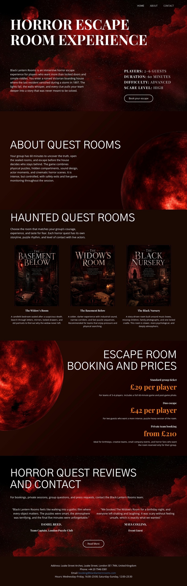 Horror Escape Room Joomla Template