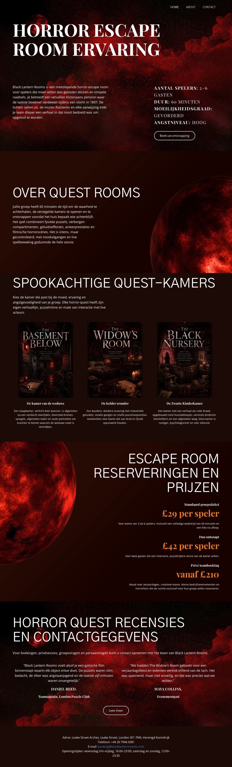 Horror Escape Room CSS-sjabloon