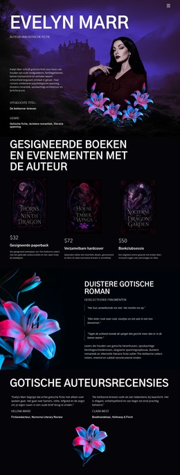 HTML-Ontwerp Voor Auteur Van Duistere Fictie