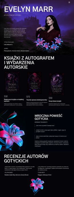 Autor Mrocznej Fikcji - Szablon Strony Biznesowej Premium
