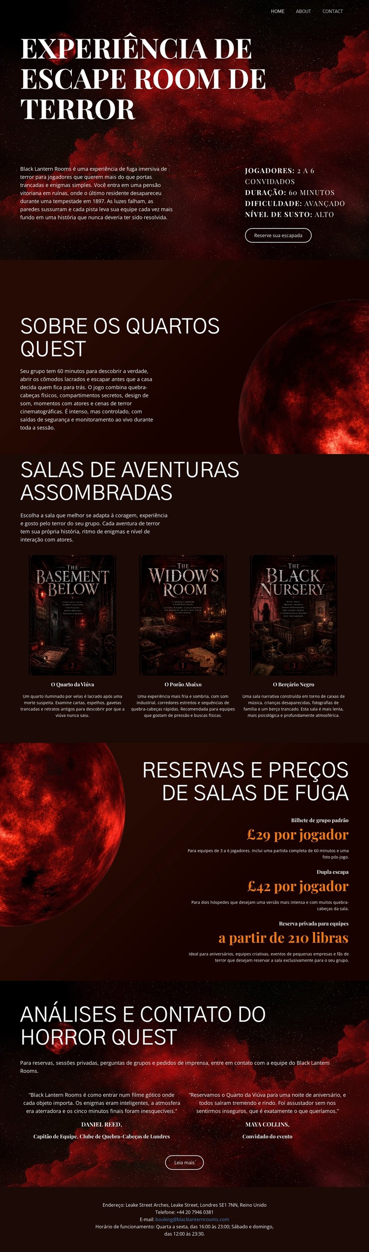 Sala de Fuga de Terror Template CSS