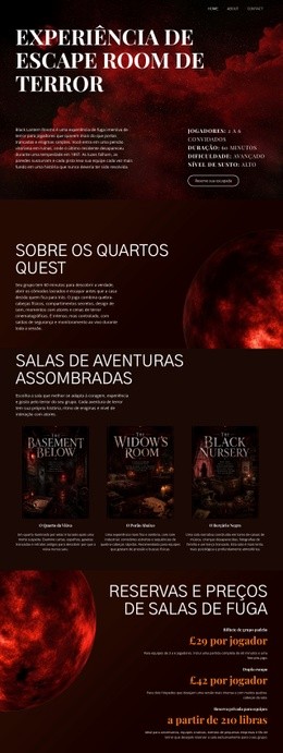 HTML5 Responsivo Para Sala De Fuga De Terror