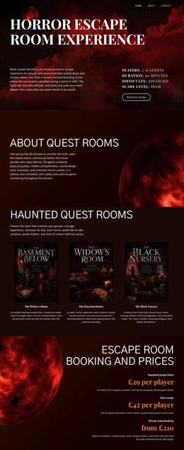 Horror Escape Room WordPress Theme