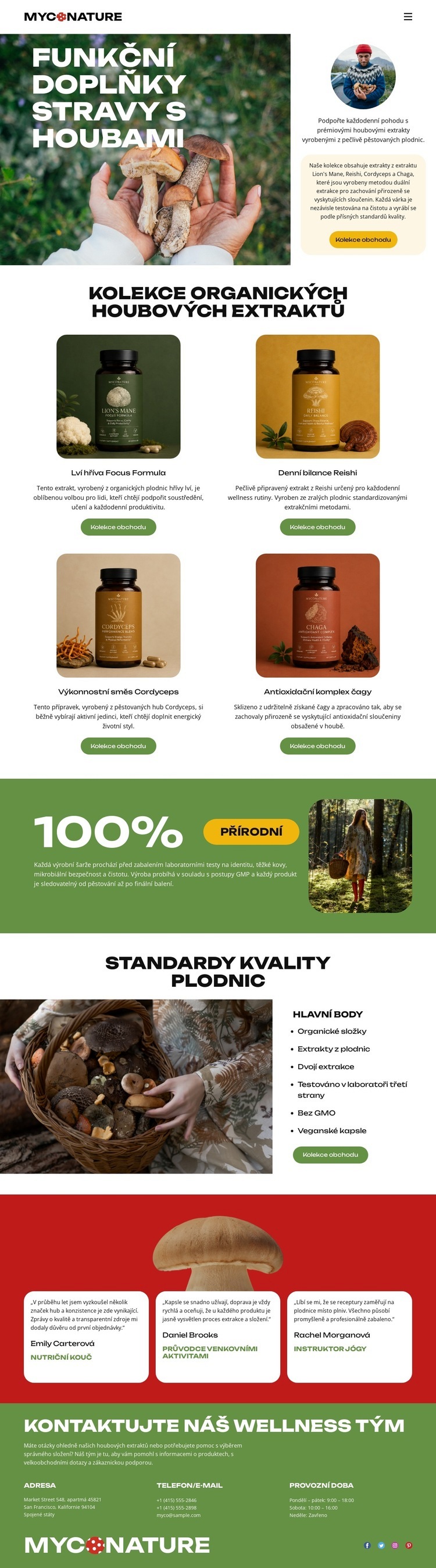 Bio houby Šablona HTML