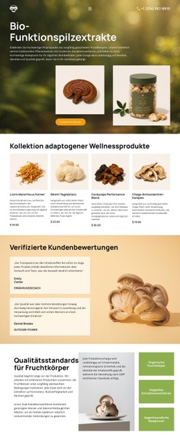 Bio-Pilz-Wellness CSS-Grid-Vorlage