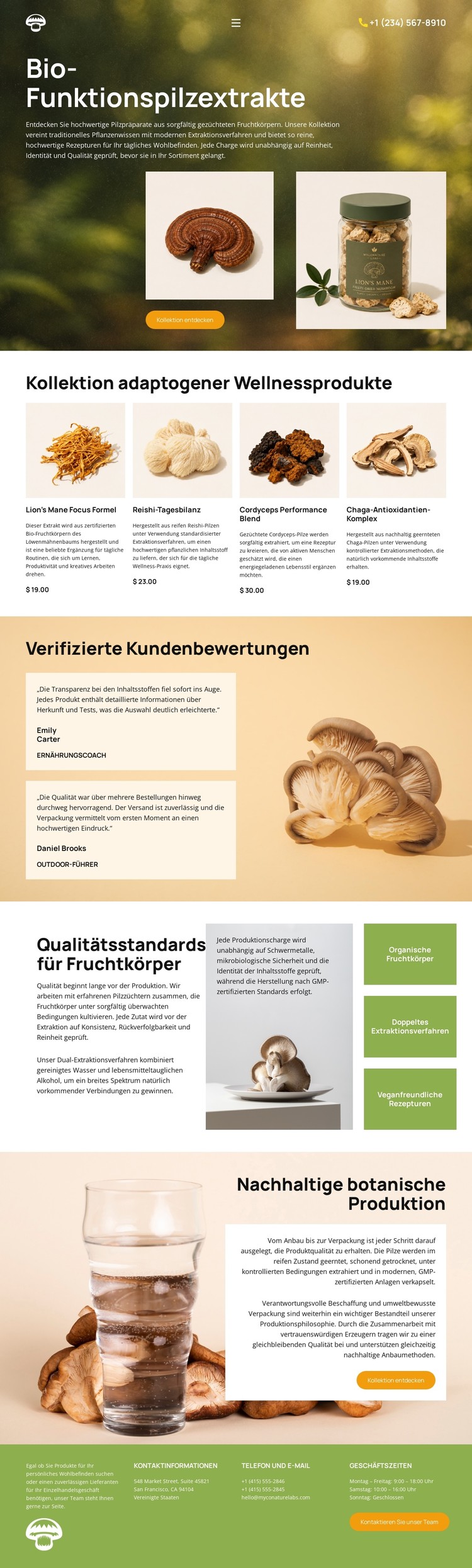 Bio-Pilz-Wellness CSS-Vorlage