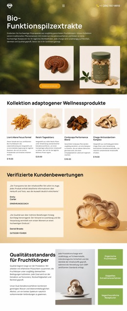 Bio-Pilz-Wellness - Schöne Joomla-Vorlage