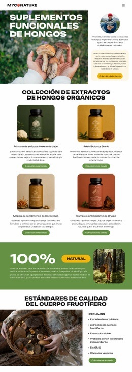 Champiñones Orgánicos: Maqueta De Sitio Web Para Cualquier Dispositivo