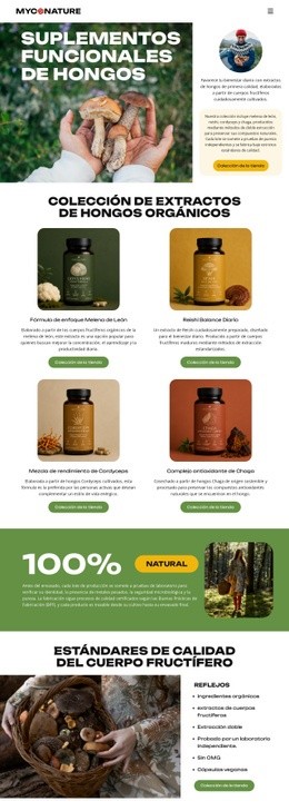 Mejor Diseño De Página De Destino Para Champiñones Orgánicos