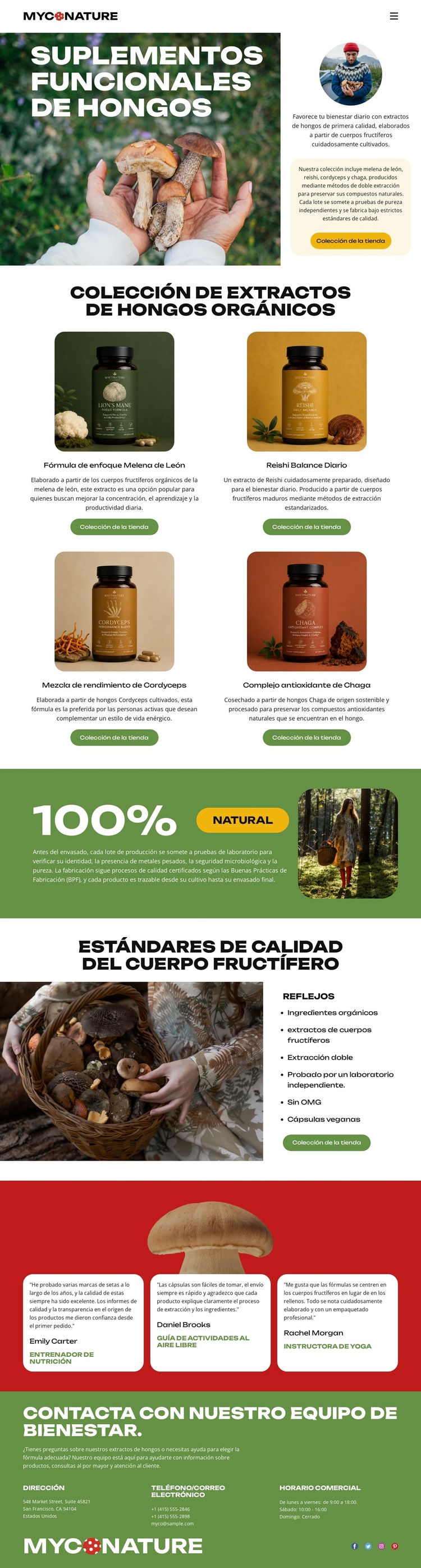 Champiñones orgánicos Tema de WordPress
