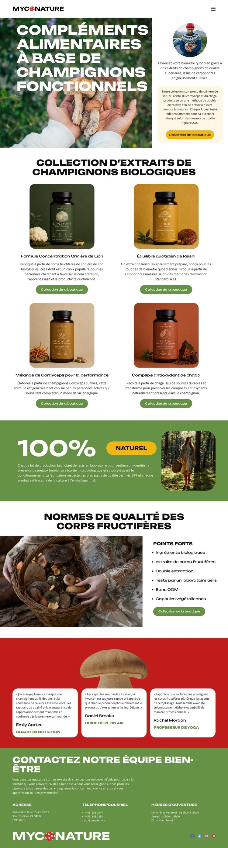 Champignons biologiques Modèle CSS