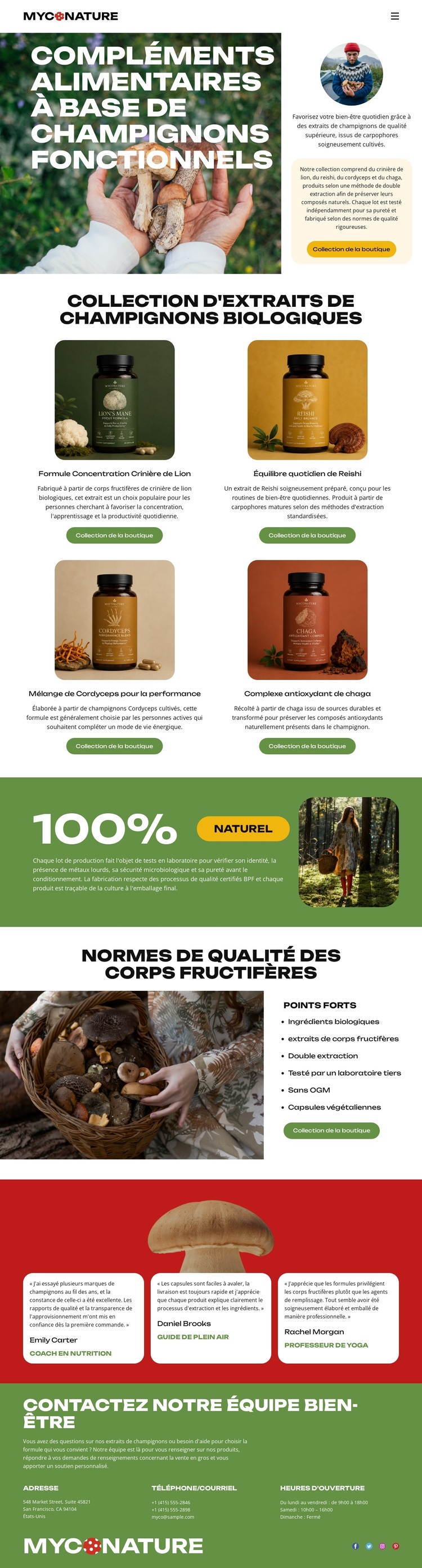 Champignons biologiques Thème WordPress